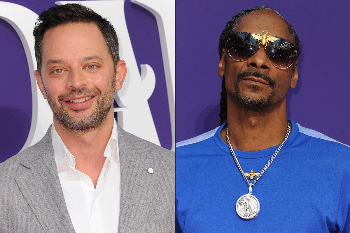 Nick Kroll and Snoop Dogg at the Los Angeles premiere of "The Addams Family" held at the Century City AMC, USA