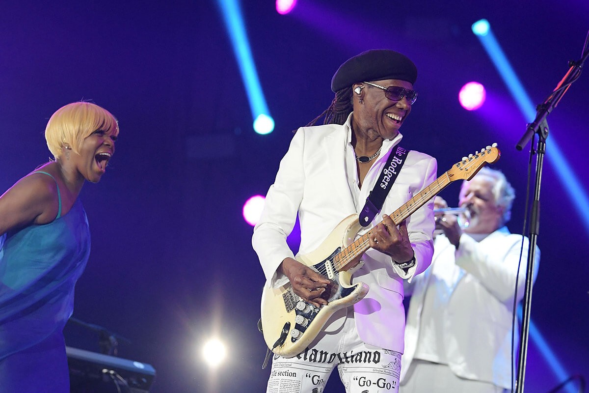 Guitarist Nile Rodgers of the band Chic - Rock in Rio 2019 in the city of Rio de Janeiro Guitarist Nile Rodgers of the band Chic - Rock in Rio 2019 in the city of Rio de Janeiro