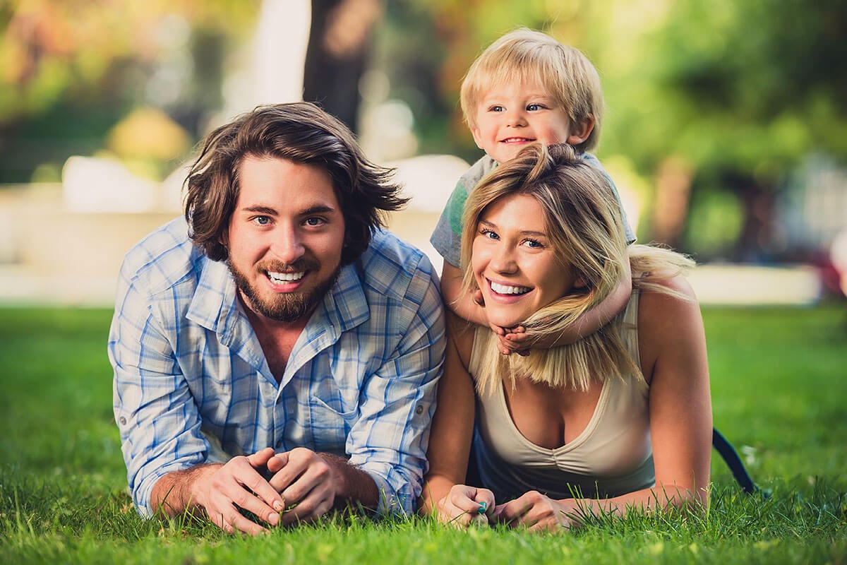 Married couple and child
