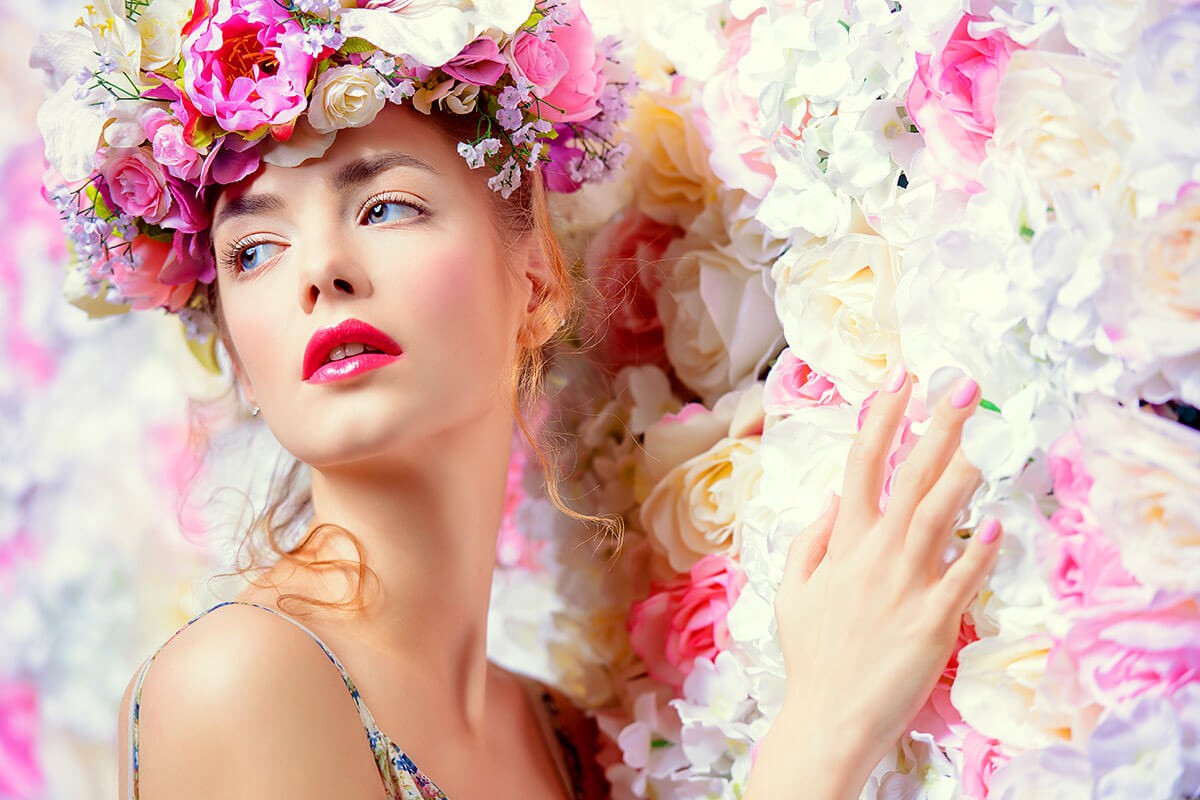 Lovely girl in flowers