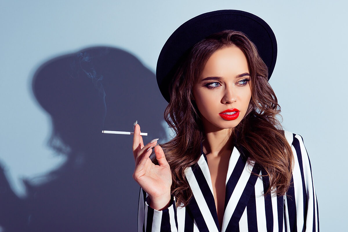 Girl smokes