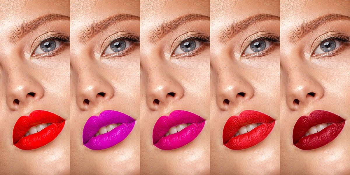 Girl with lip makeup options Girl with lip makeup options
