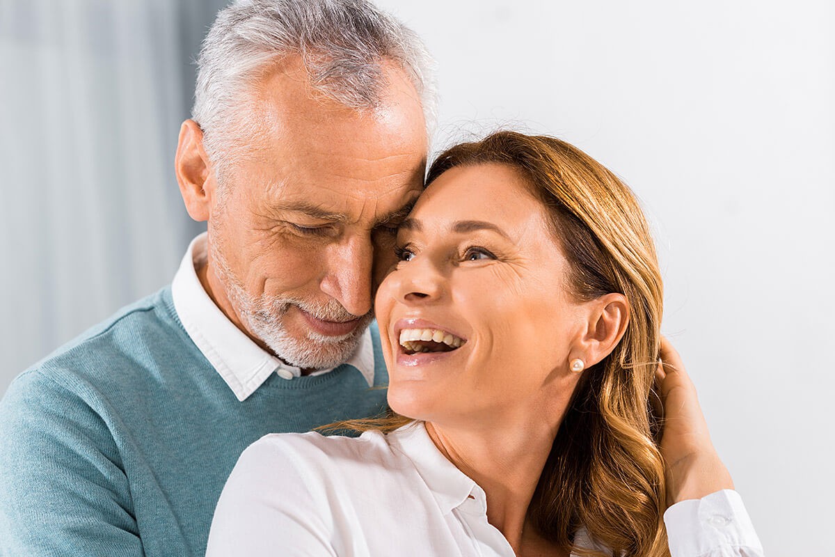 Loving elderly couple