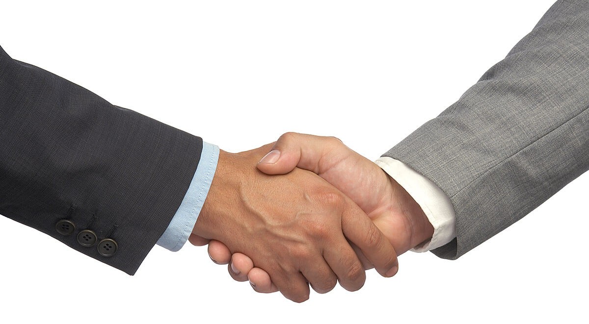 Strong male handshake