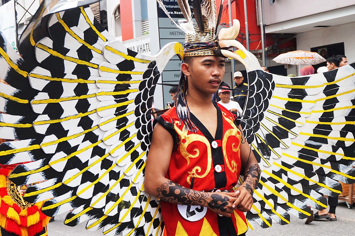 Festival parade in Pontianak - Anniversary event on Gajah Mada Street