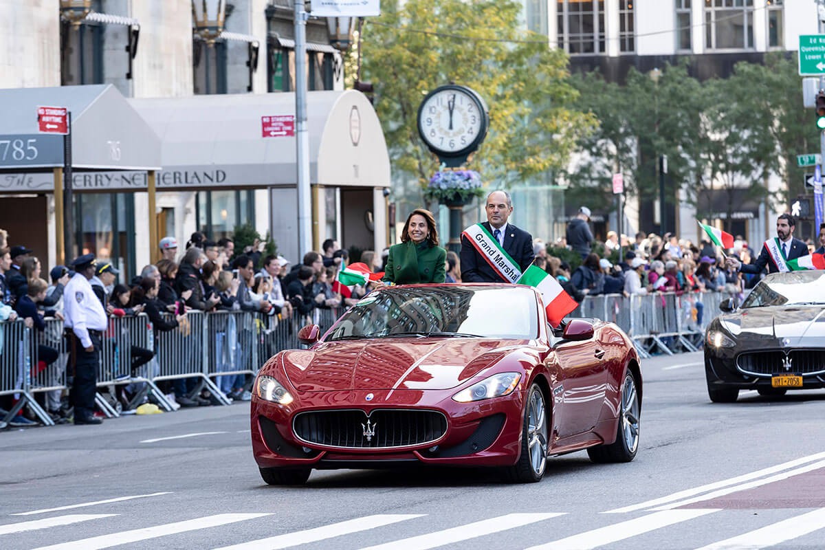 Grand Marshal Massimo Ferragamo lead 75th annual Columbus Day Parade Marching up Fifth Avenue, Manhattan, NY, USA, 2019