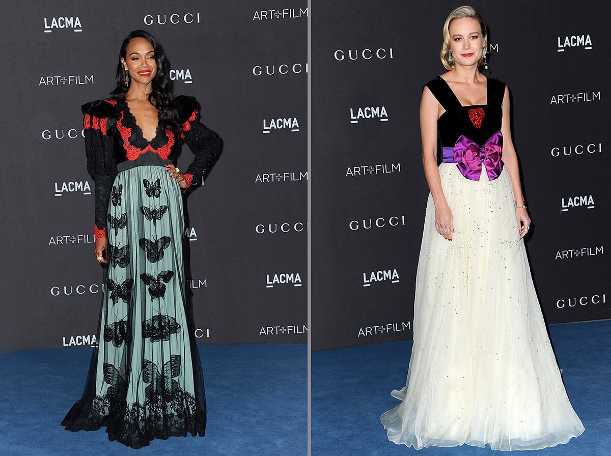Zoe Saldana and Brie Larson - LACMA Art plus Film Gala Presented By Gucci held at the LACMA in Los Angeles, USA