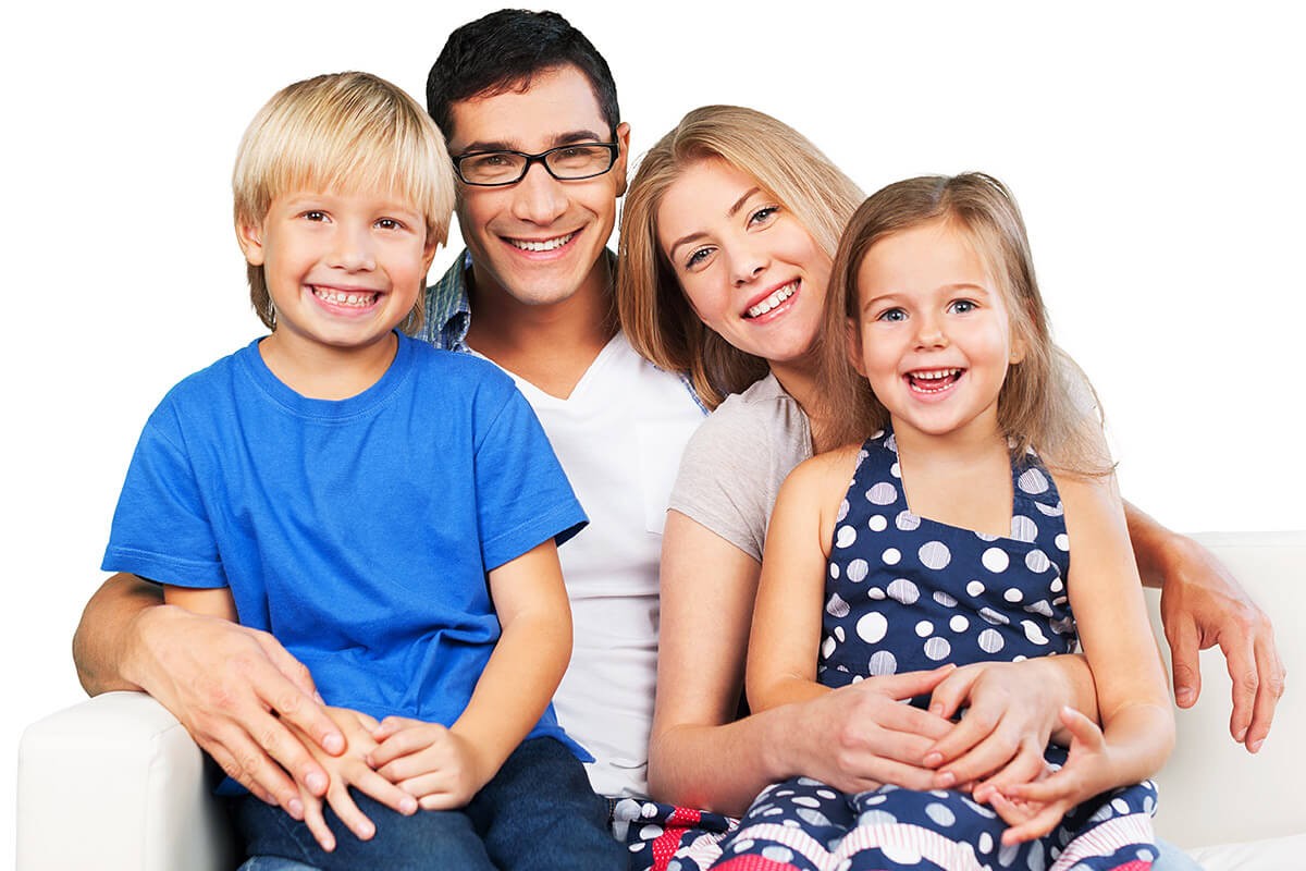 Friendly family with two children