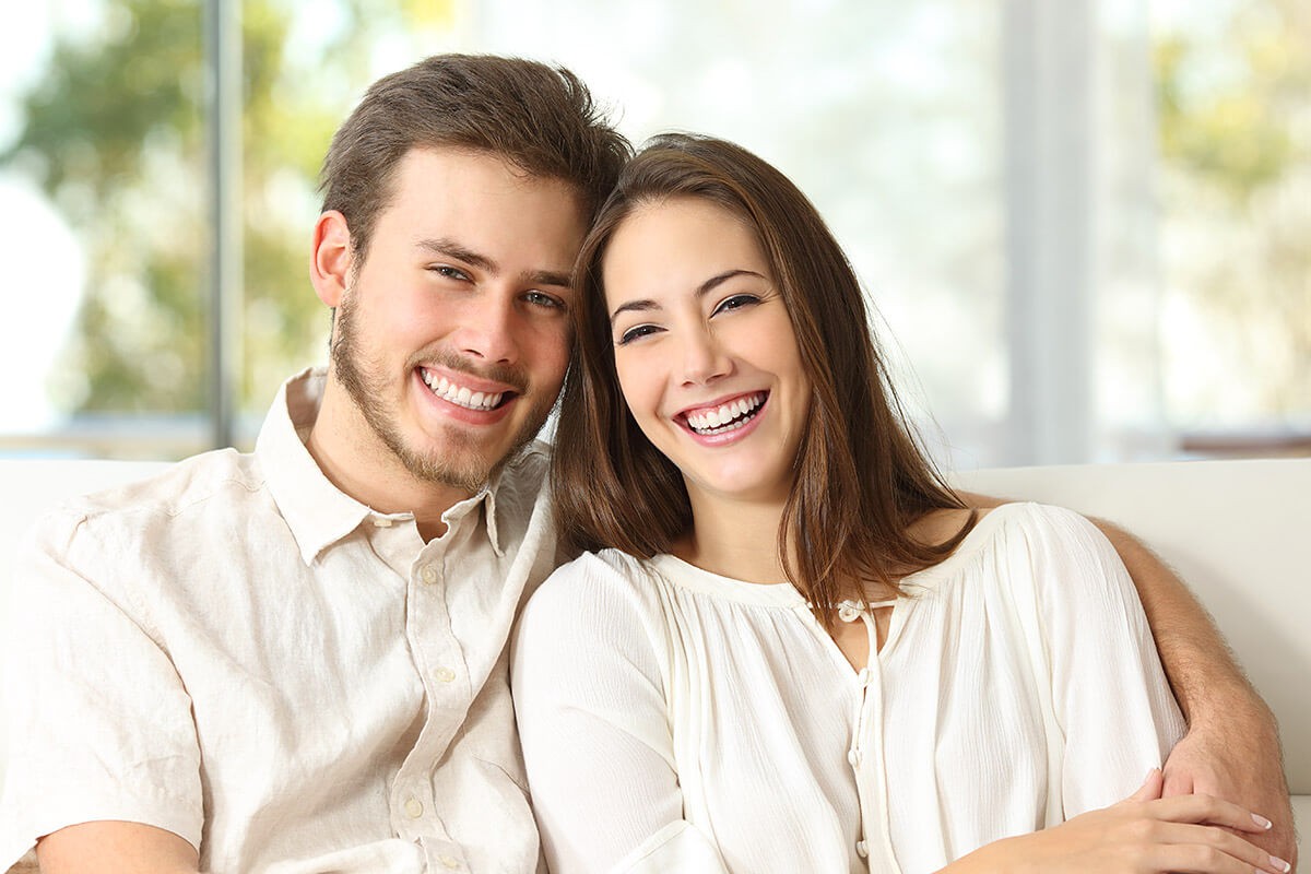 Young couple smiling