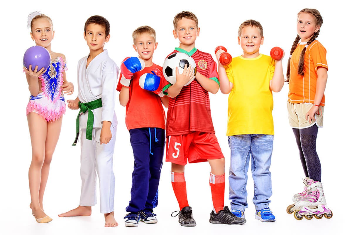 Children with various hobbies in sports