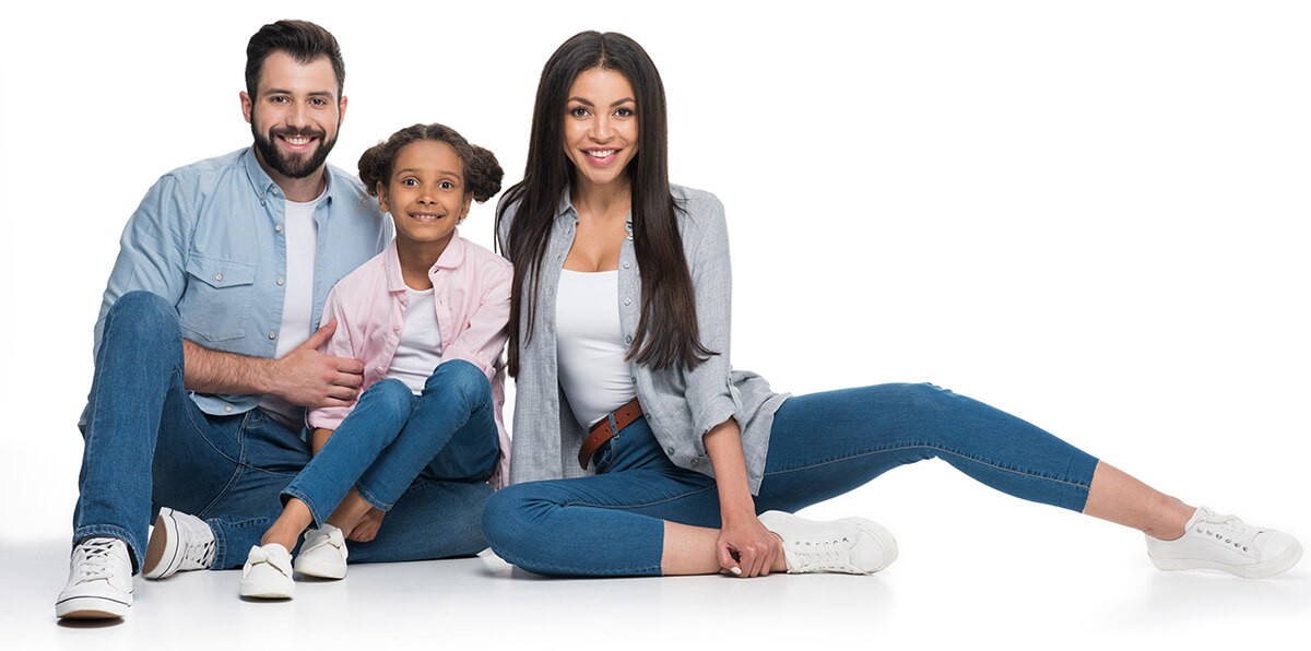 Charming couple and child