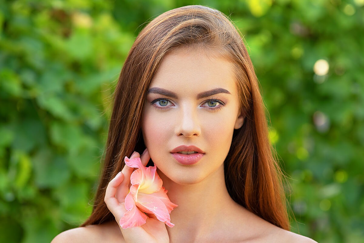 Pretty woman with a beautiful and toned face