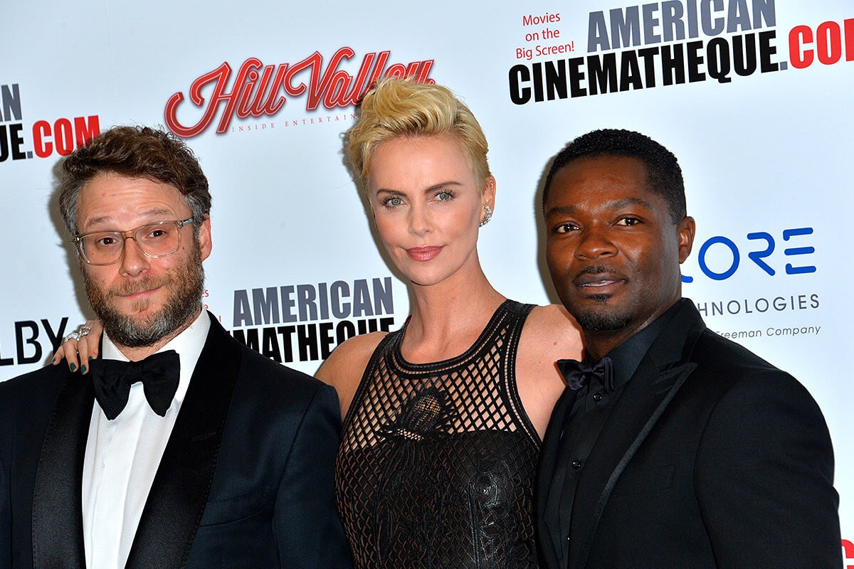 Seth Rogen, Charlize Theron, David Oyelowo at the American Cinematheque Award Gala honoring Charlize Theron at the Beverly Hilton, Los Angeles, USA