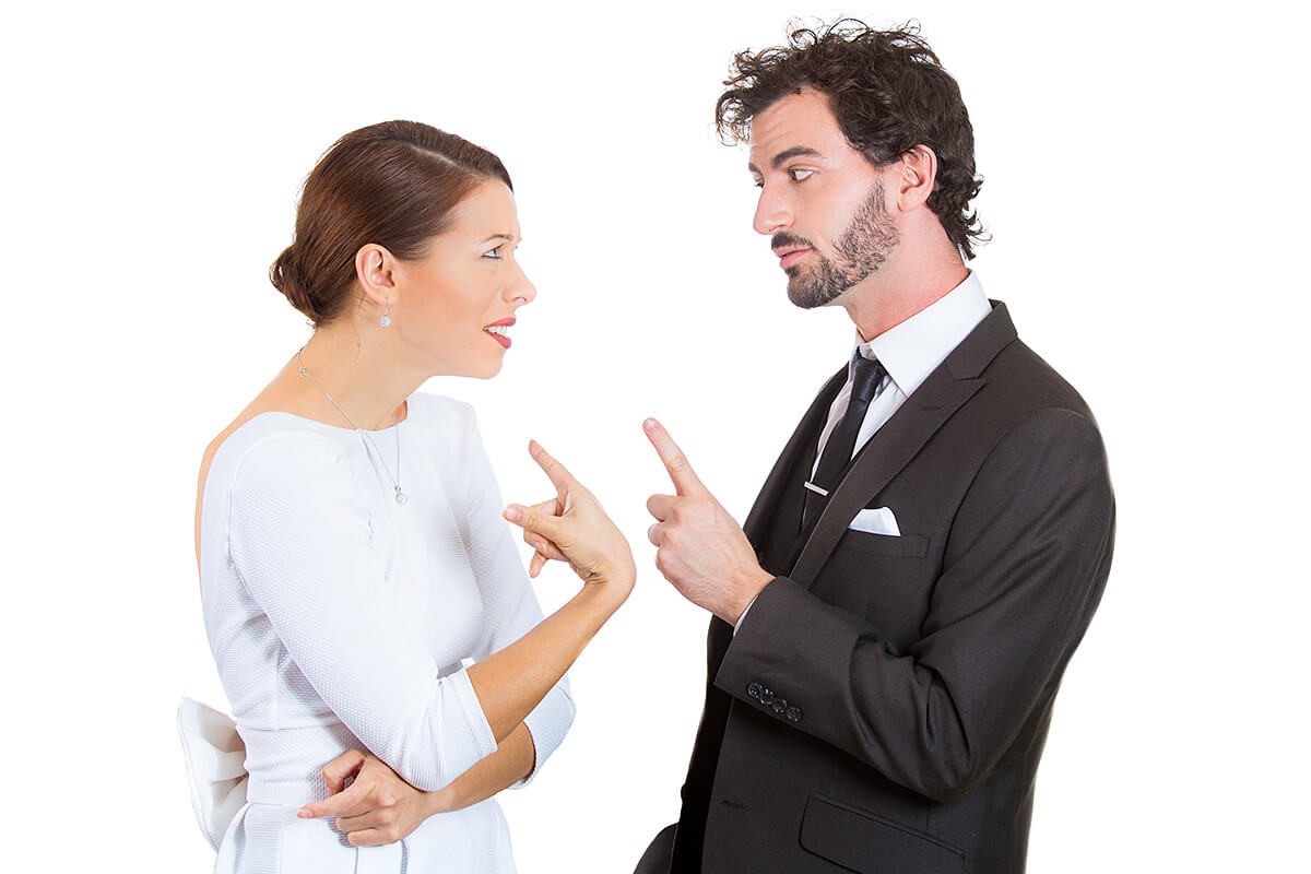 Man and woman find out the relationship