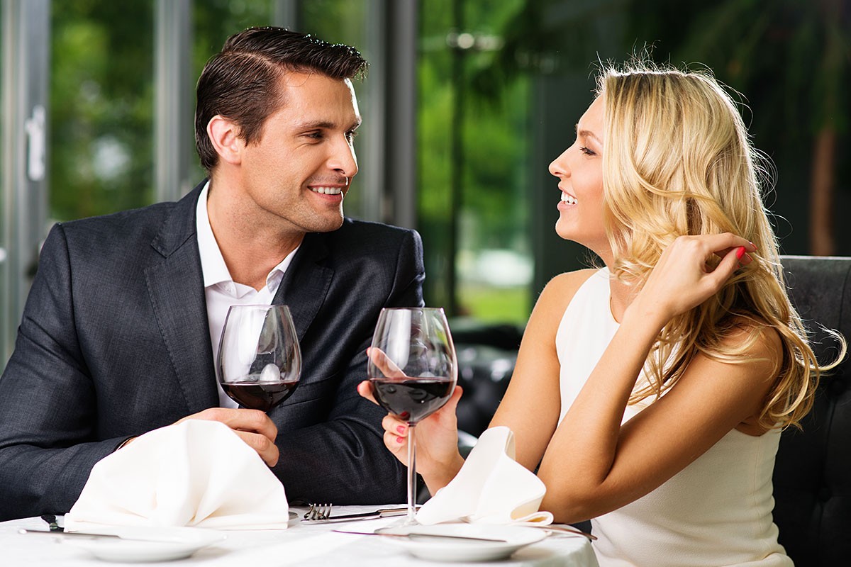 Young couple on a restaurant date