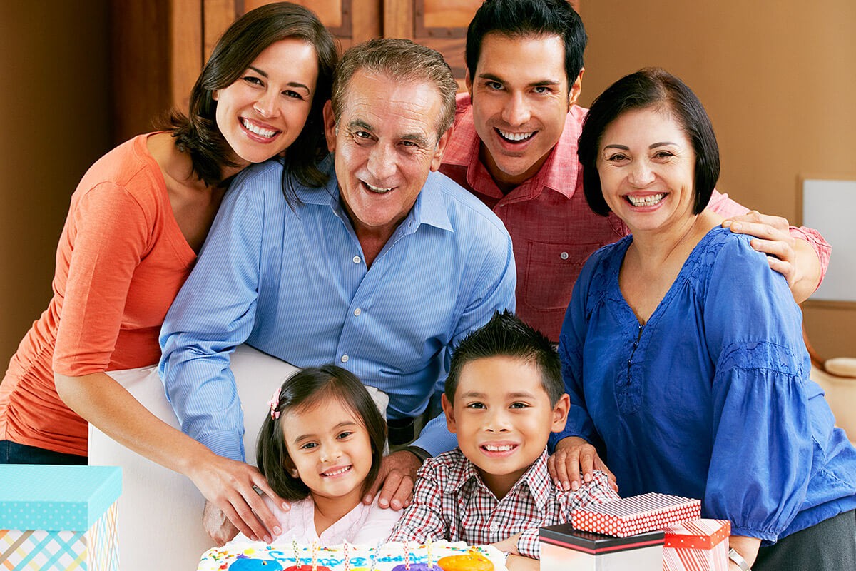 Image of a large family and children