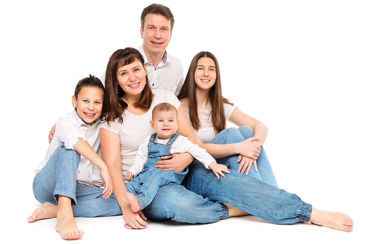 Married couple with three children