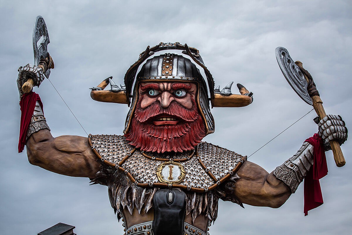 Image of Parade of Carnival floats, Viareggio city, 2020