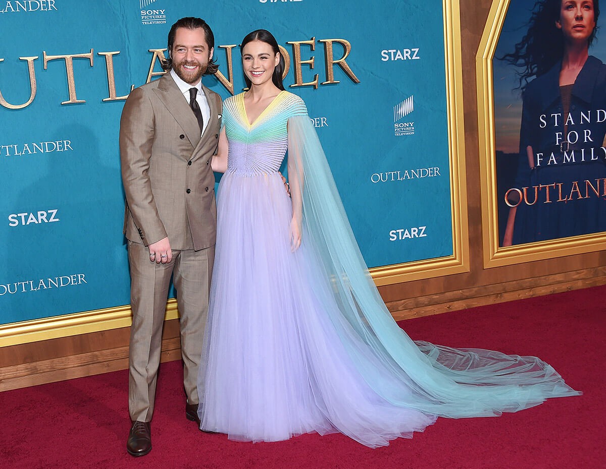 Richard Rankin and Sophie Skelton arrives for the Outlander Season 5 Premiere, Los Angeles, California
