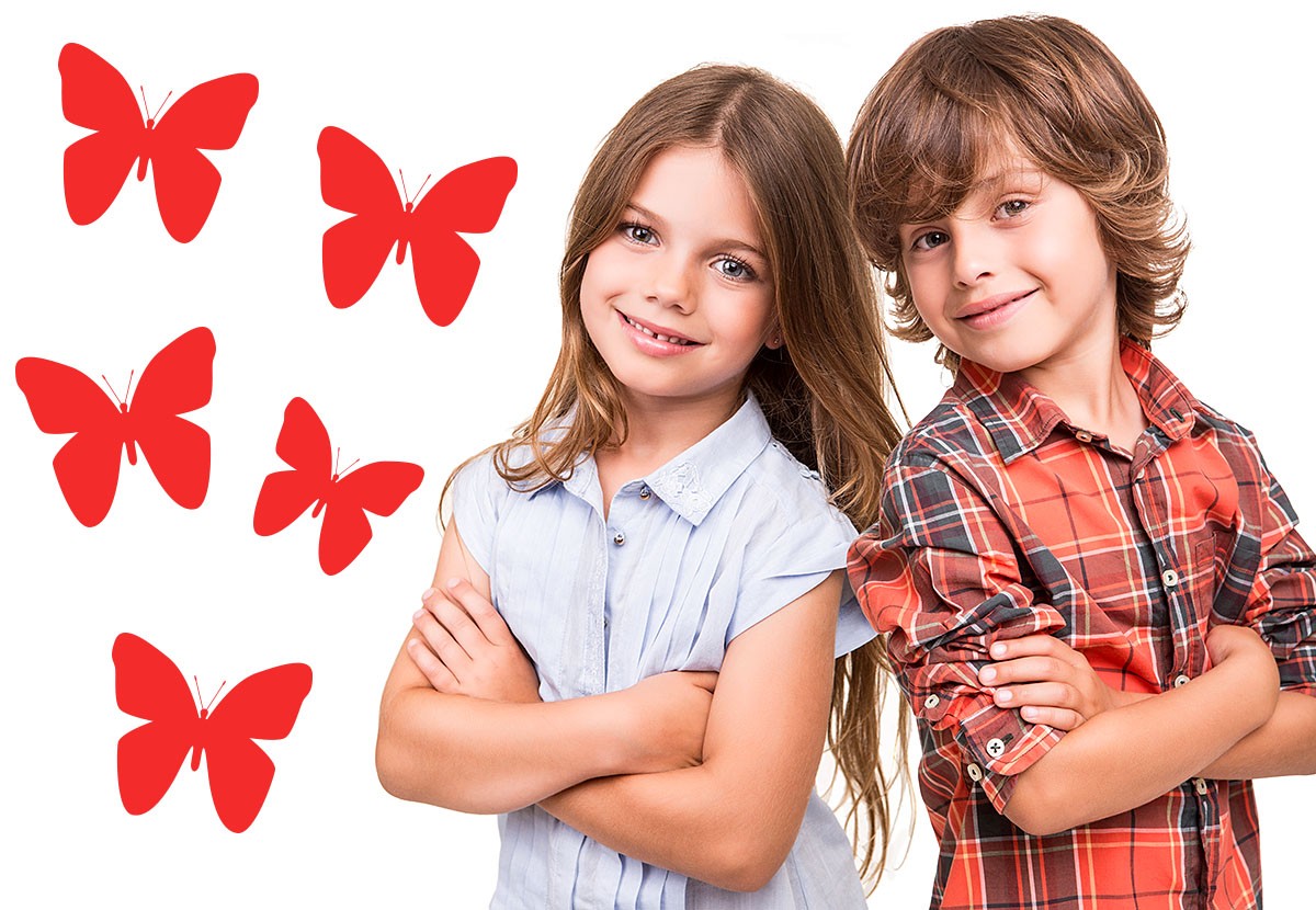 Image of children and butterflies