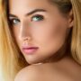 The image of the face of a beautiful woman