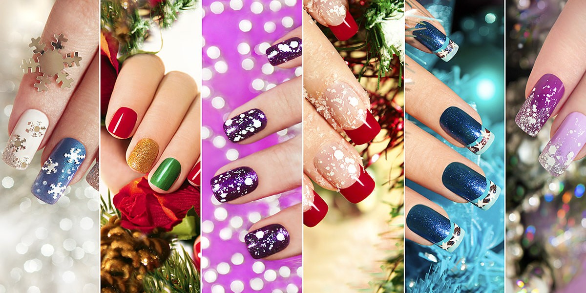 Image of various holiday manicure options