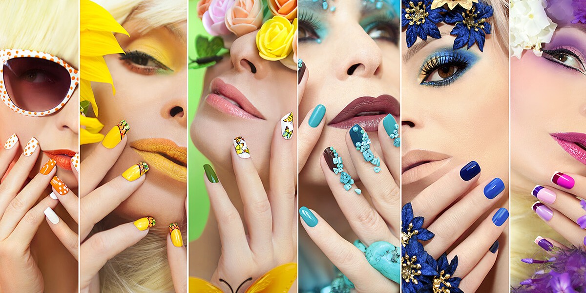 Image of various modern nail designs