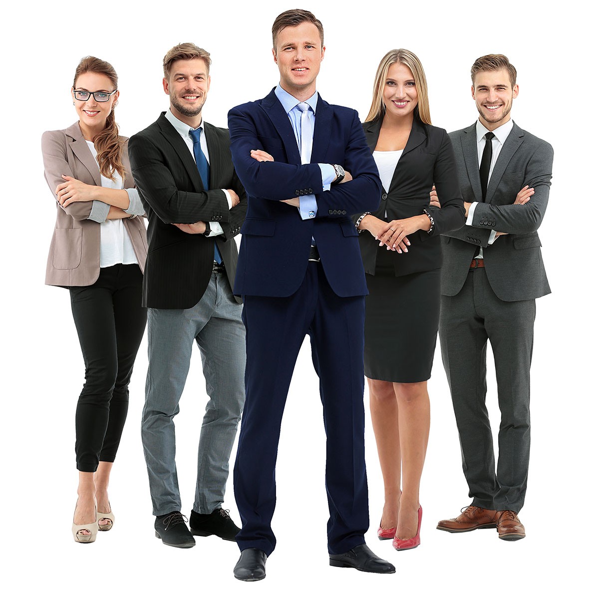 Image of a working group of people and its main leader Image of a working group of people and its main leader