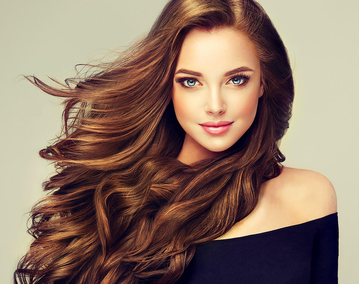 Nice girl with silky hair Nice girl with silky hair