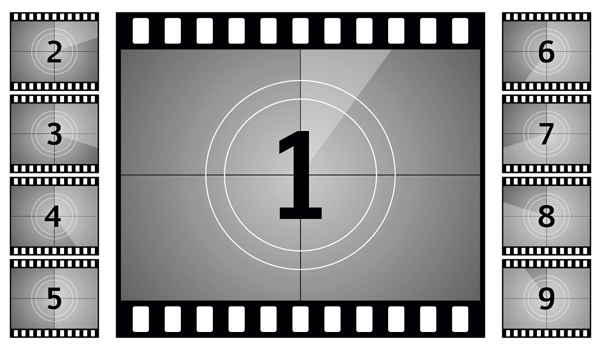 Image of the beginning of the movie numbers on film