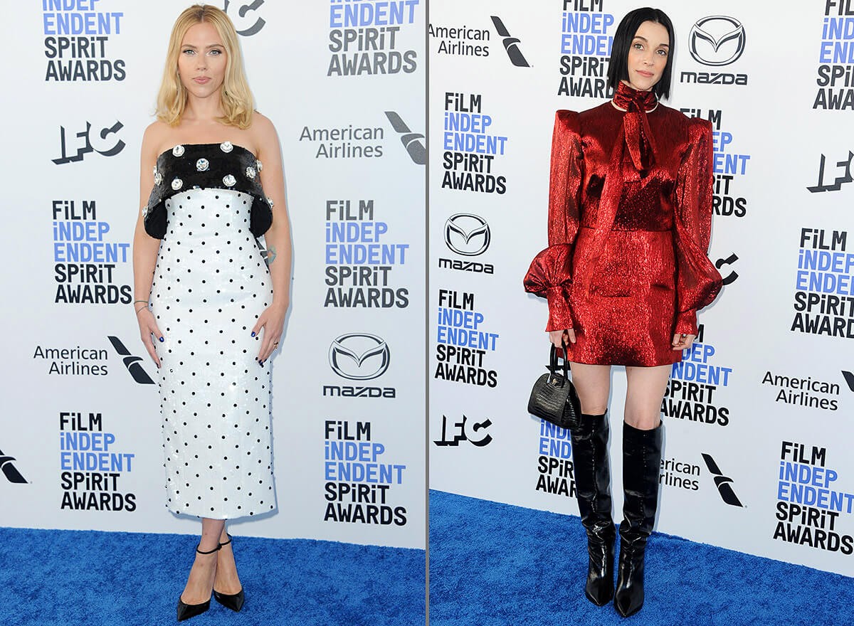 Scarlett Johansson and St. Vincent - 35th Annual Film Independent Spirit Awards, Beach in Santa Monica, Los Angeles, USA
