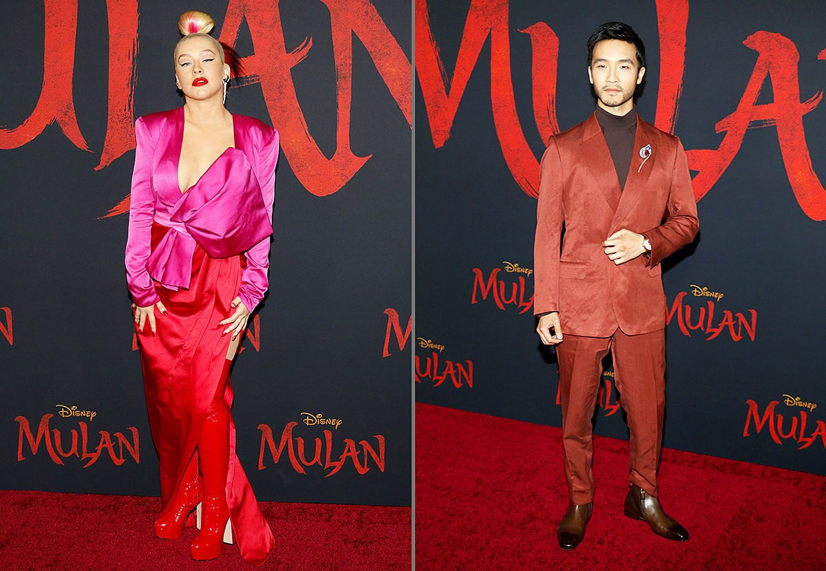 Christina Aguilera and Yoson An - World Premiere of Disney’s Mulan, Dolby Theatre in Hollywood