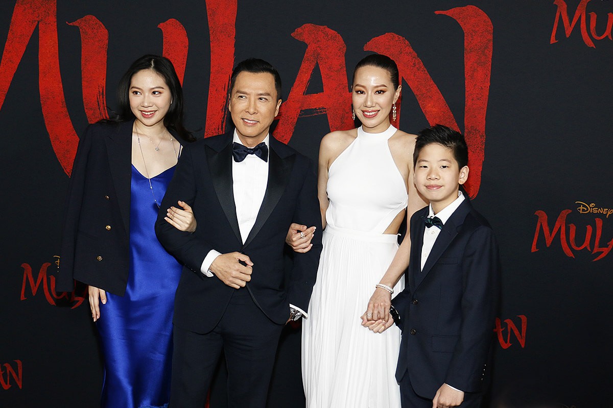Jasmine Yen, Donnie Yen, Cissy Wang, James Yen - World Premiere of Disney's «Mulan», Hollywood, Los Angeles