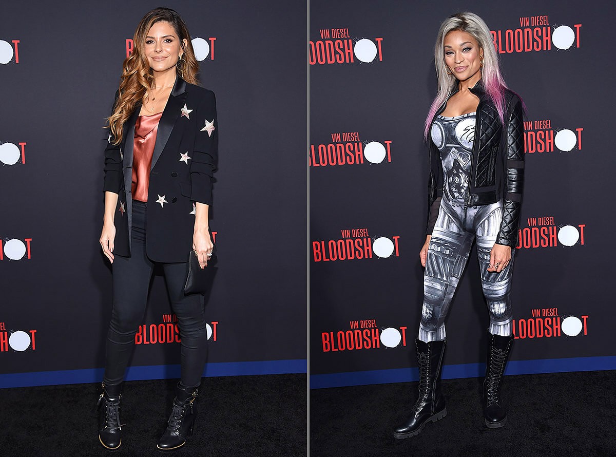 Maria Menounos and Alicia Marie at the World Premiere of Bloodshot in Westwood, California