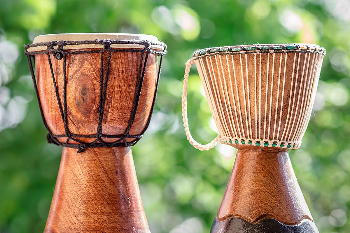 Image of vintage percussion musical instruments