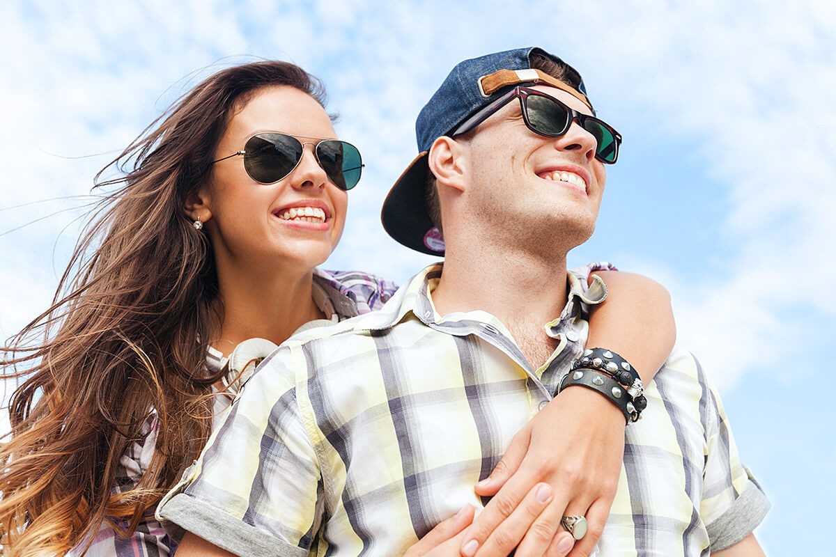 Love girl hugging her boyfriend