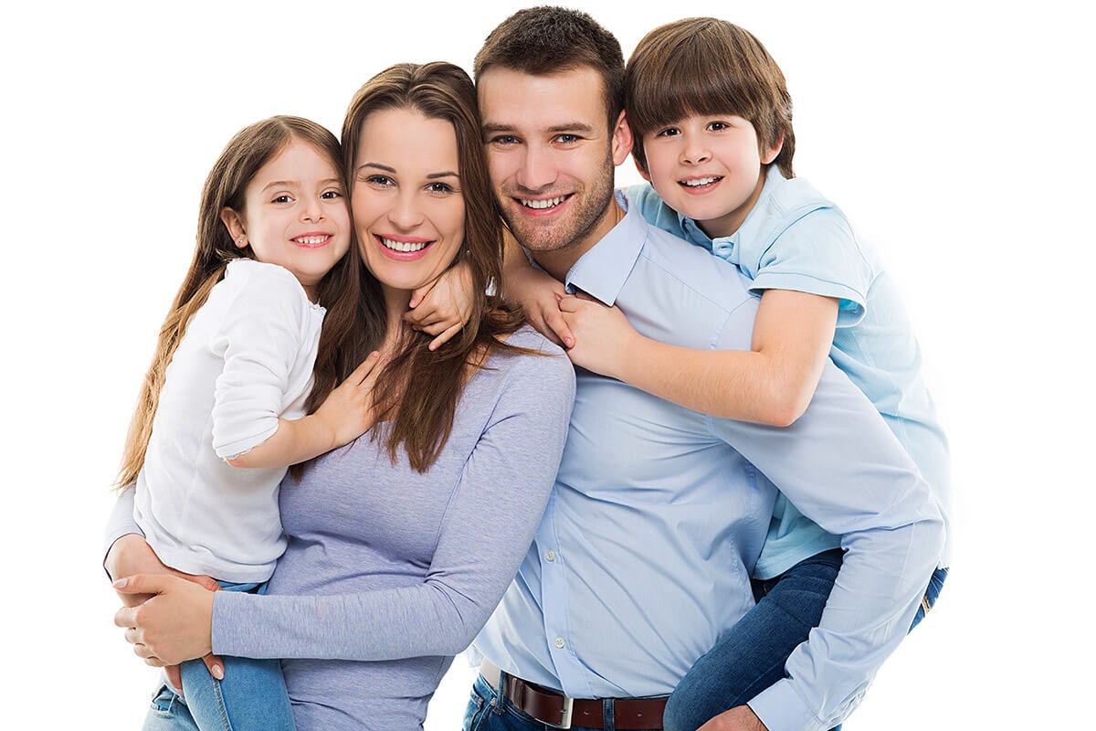 Image of a family and their children