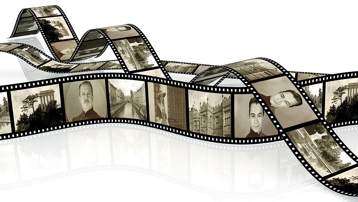Black and white film with slides