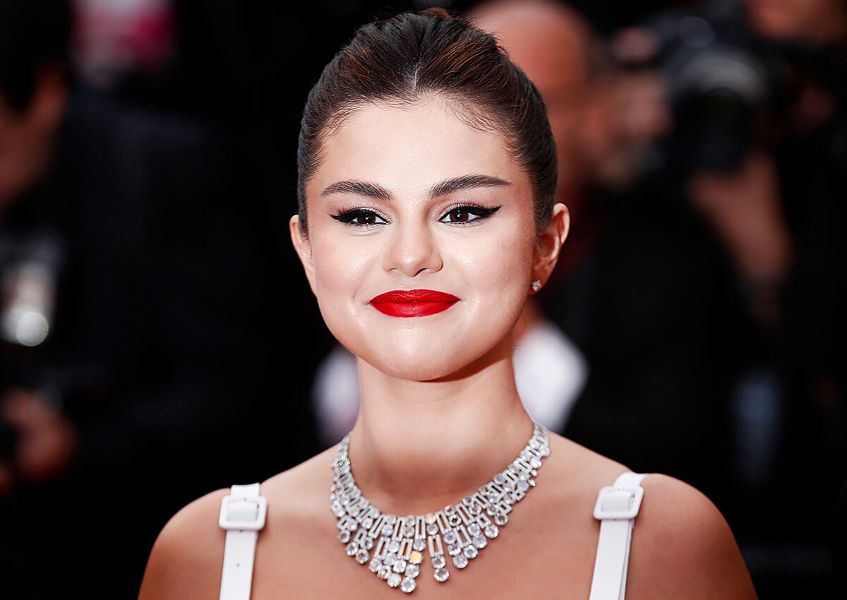 American singer Selena Gomez with a happy smile