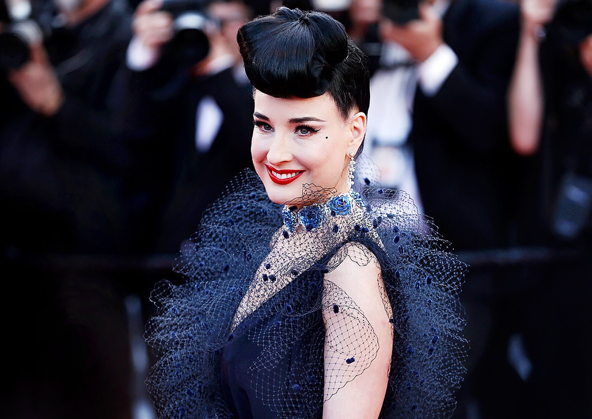 Dita Von Teese with a smile