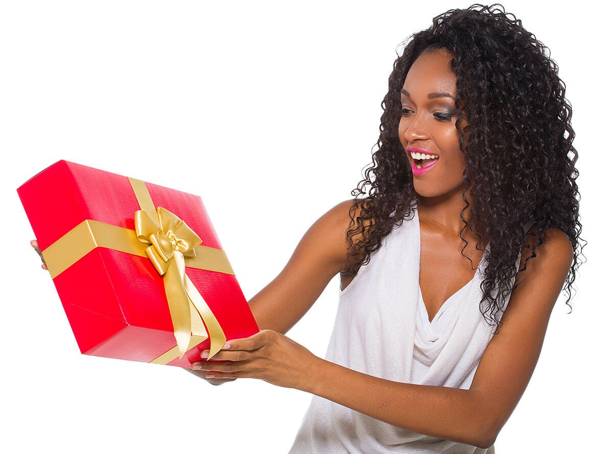 Young woman made herself a big gift Young woman made herself a big gift