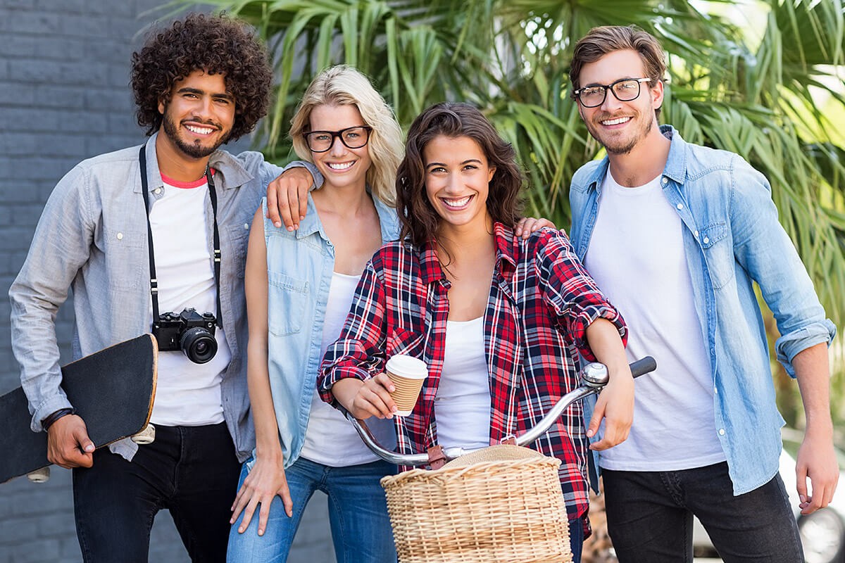 Friendly company of young people