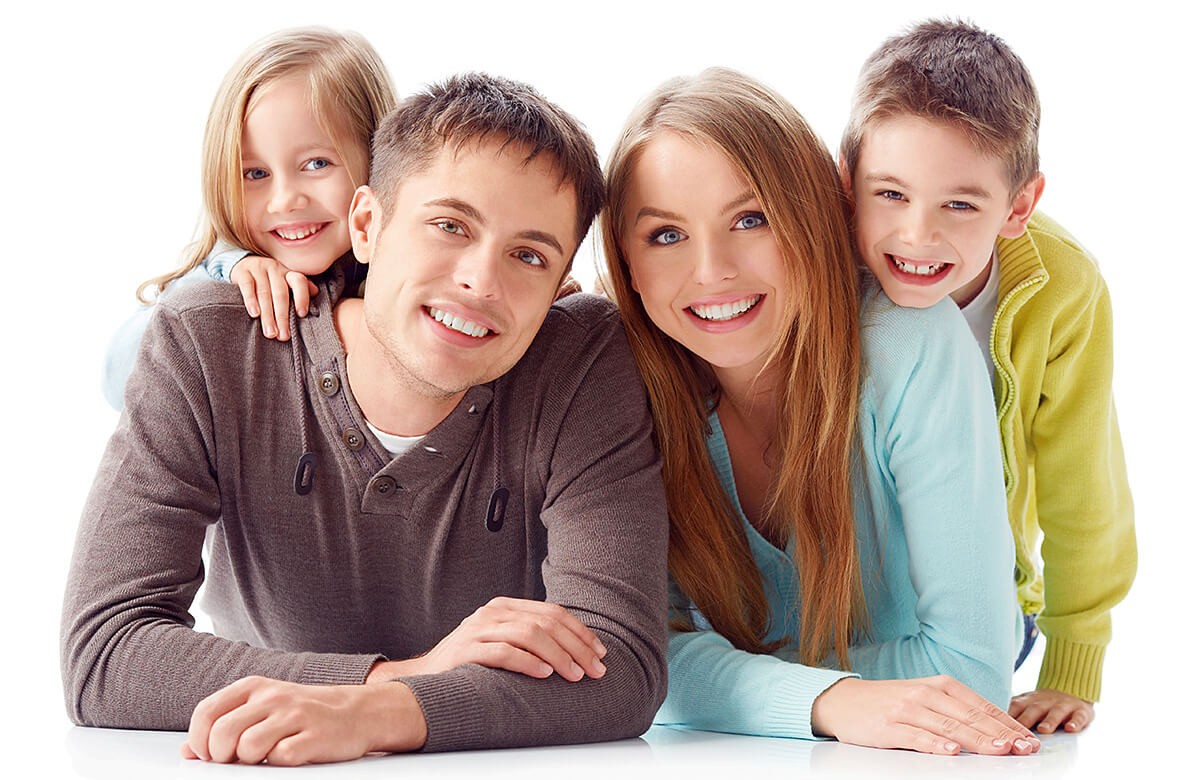 Happy family and children