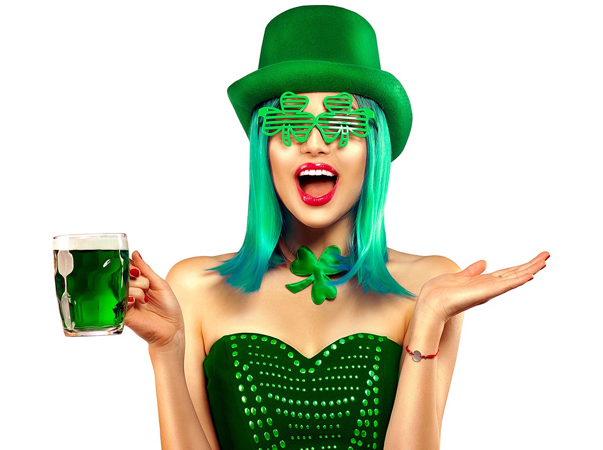 Image of amazing wife in a green dress and a green hat
