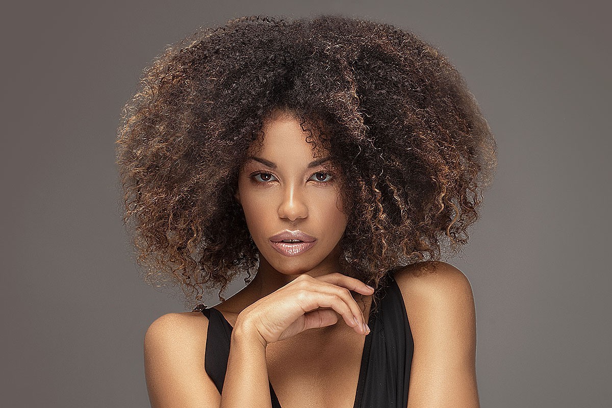 Image of a pretty woman with voluminous hair