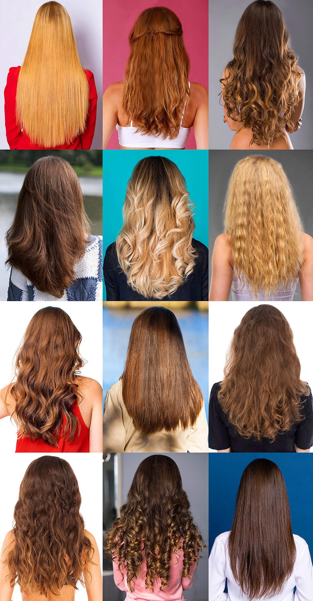 Image of a group of women with different types of colored hair Image of a group of women with different types of colored hair