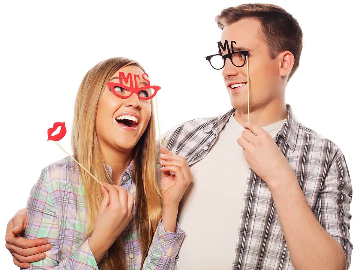 Man and woman are piercingly looking at each other Man and woman are piercingly looking at each other