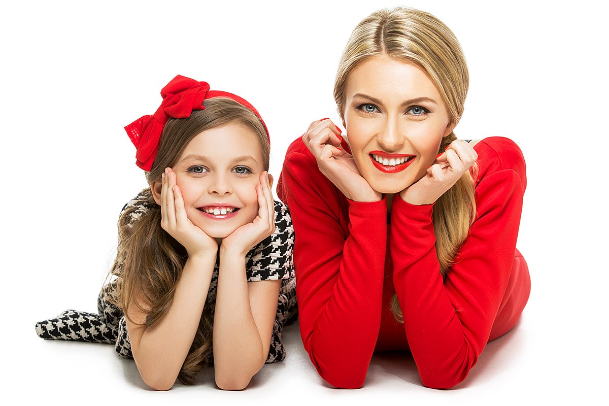 Image of a joyful woman and her beautiful daughter