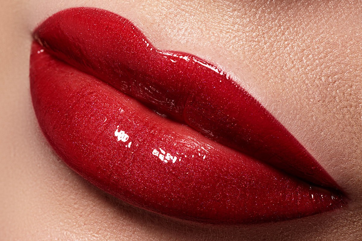 Image of beautiful female lips with bright red lipstick Image of beautiful female lips with bright red lipstick