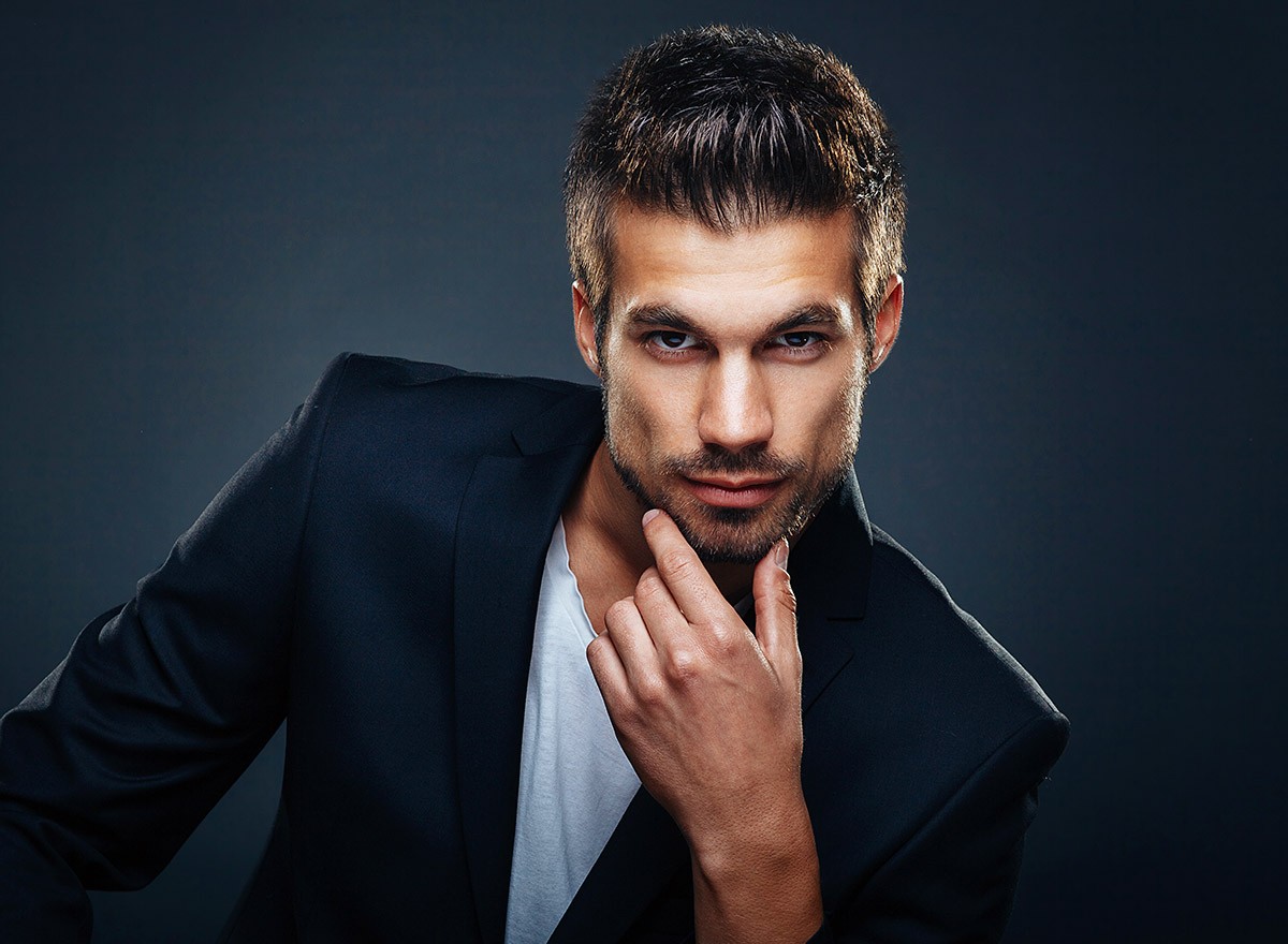 Handsome man with a deep look